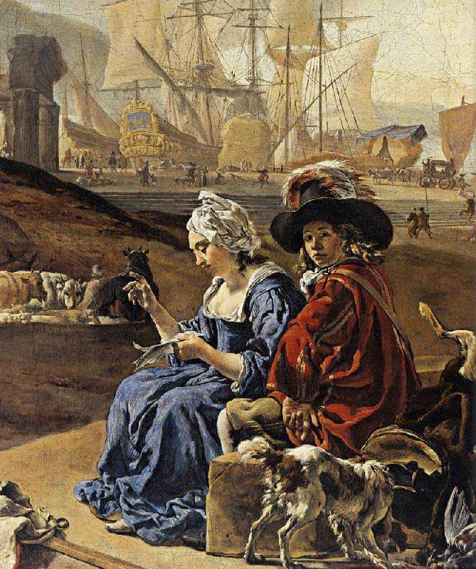 Jan Weenix An Italian Seaport oil painting picture